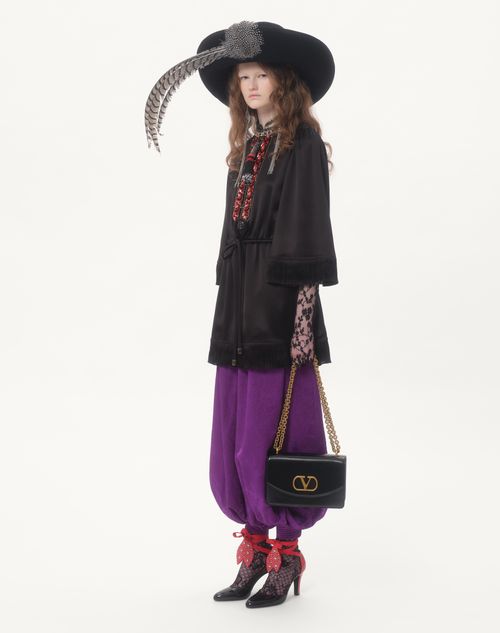 Valentino - Pantalones Apres L'hiver Jacquard - Orquídea Púrpura - Mujer - Pantalones Largos Y Cortos