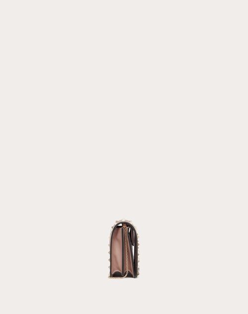 VALENTINO GARAVANI Pebbled Calfskin Small Rockstud Double Handle Bag Poudre  1211559