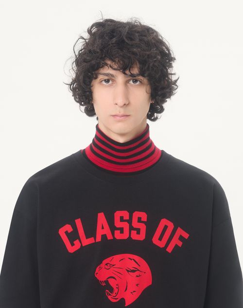 Valentino - Valentino Cotton T-shirt With Panther Print - Black/red - Man - T-shirts And Sweatshirts