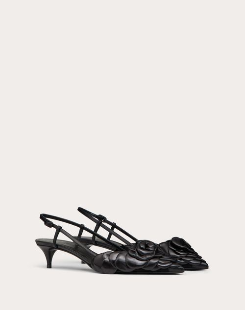 Valentino Garavani - Valentino Garavani Atelier Shoes 03 Rose Edition Slingback Pump 40 Mm - Black - Woman - Woman Shoes Sale