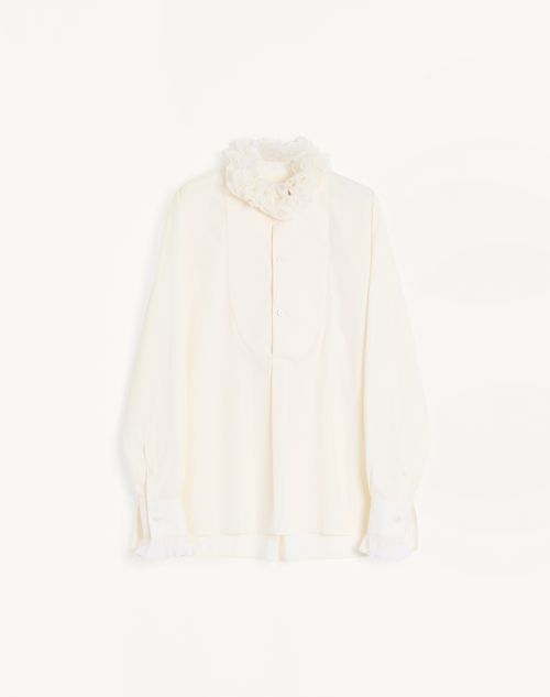 Valentino - Cotton Shirt With Plastron And Ruffles - Ivory - Man - Man Ready To Wear Private Promotions