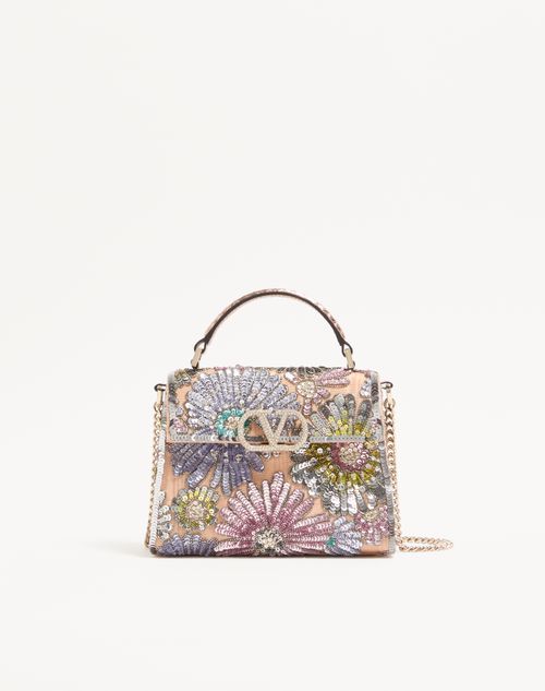 Valentino Garavani - Valentino Garavani Mini Vsling Embroidered Handbag With Jewel Logo - Multicolor - Woman - Top Handle Bags