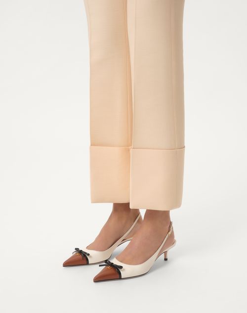 Valentino Garavani - Bepointy Slingback Pumps In Kidskin 45mm - Tobacco/ivory/black - Woman - Pumps