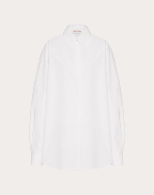 Valentino - Compact Popeline Blouse - White - Woman - Shirts & Tops
