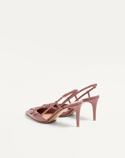 Valentino Garavani - Vlogo Signature Patent Leather Slingback Pump 80mm - Brown - Woman - Pumps