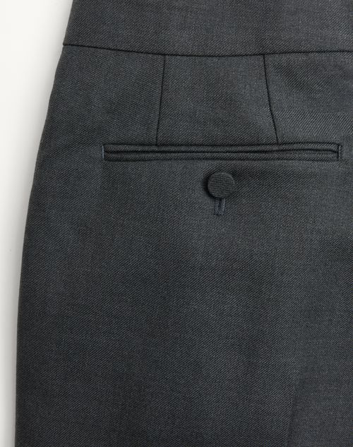 Valentino - Wool Gabardine Pants - Anthracite - Man - Pants And Shorts