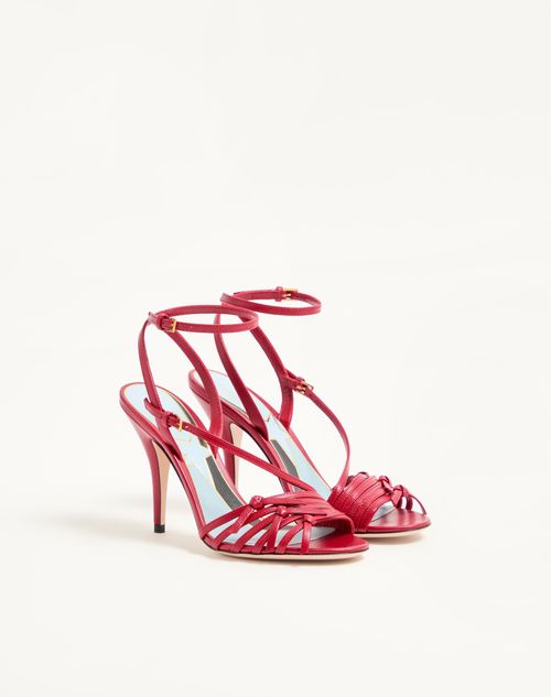 Valentino Garavani - Nodine Kidskin Sandal 100mm - Red - Woman - Woman