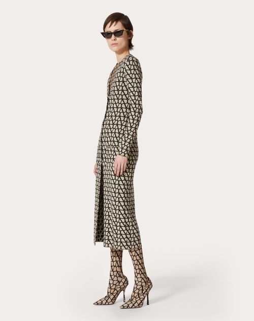 Valentino - Toile Iconographe Wool Cardigan - Beige/black - Woman - Knitwear