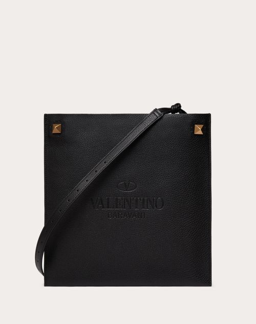 Valentino Garavani - Valentino Garavani Identity Leather Crossbody Bag - Black - Man - Shoulder Bags