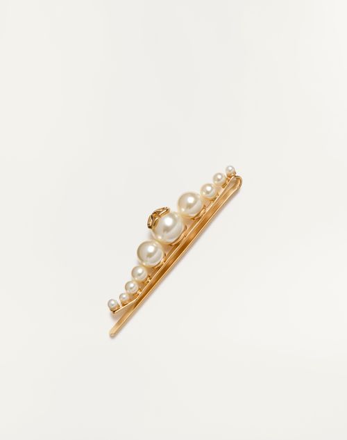 Vロゴ シグネチャー メタル X パール ヘアクリップ for Vロゴ シグネチャー メタル X パール ヘアクリップ for
