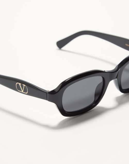 Valentino - Rectangular Acetate Eyewear - Black/gray - Unisex - Eyewear
