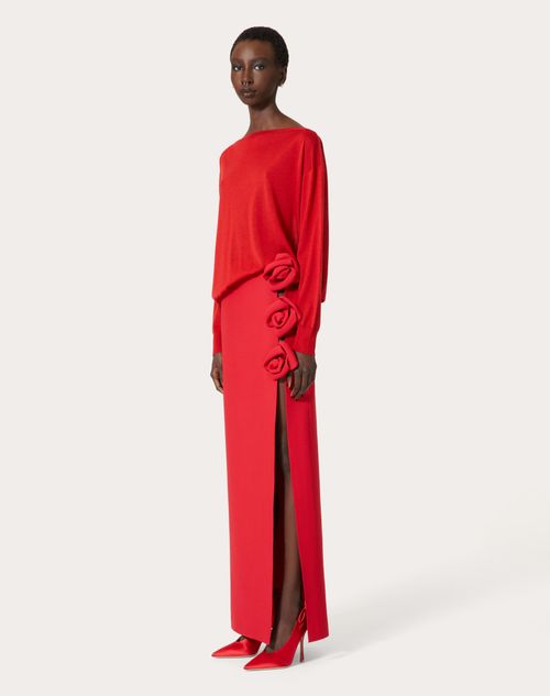 Valentino - Jupe En Crêpe Couture - Rouge - Femme - Cadeaux Pour Elle