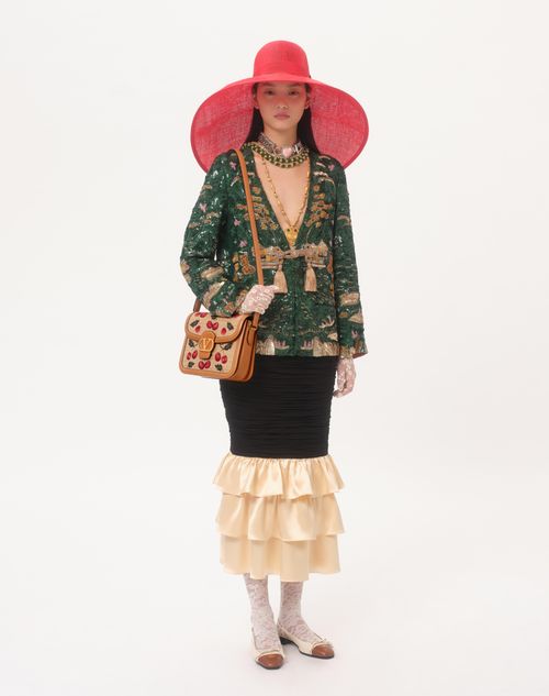 Valentino Garavani 9to5 Shoulder Bag In Jacquard Raffia With Valentino Garavani 9to5 Shoulder Bag In Jacquard Raffia With