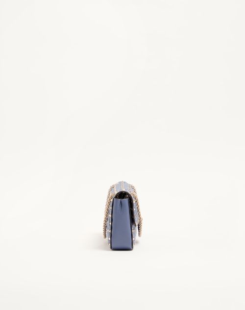 Valentino Garavani - Bolso De Hombro Mediano Valentino Garavani Rockstud Spike De Cabritilla - Dusk Blue - Mujer - Bolsos De Hombro