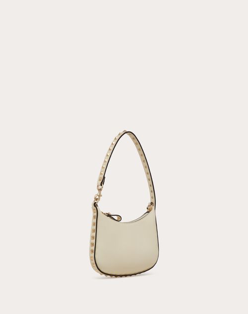 Valentino Garavani - Mini Rockstud Hobo Bag In Grainy Calfskin - Ivory - Woman - Woman Bags & Accessories Sale