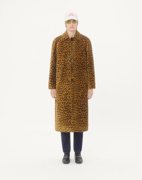Valentino - Valentino Mantel Aus Chenille Mit Durchgehendem Fauve Eclat Animalier-jacquard - Animalier - Mann - Mäntels Und Blazers