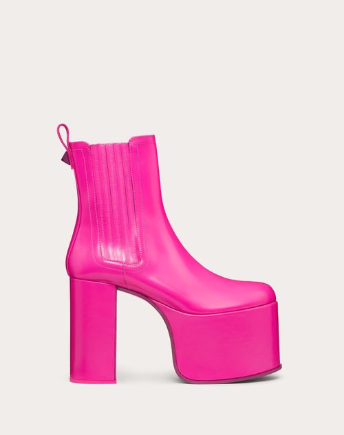 Valentino Garavani - Valentino Garavani Club Platform Ankle Boot In Calfskin Leather 125mm - Pink Pp - Woman - New Arrivals