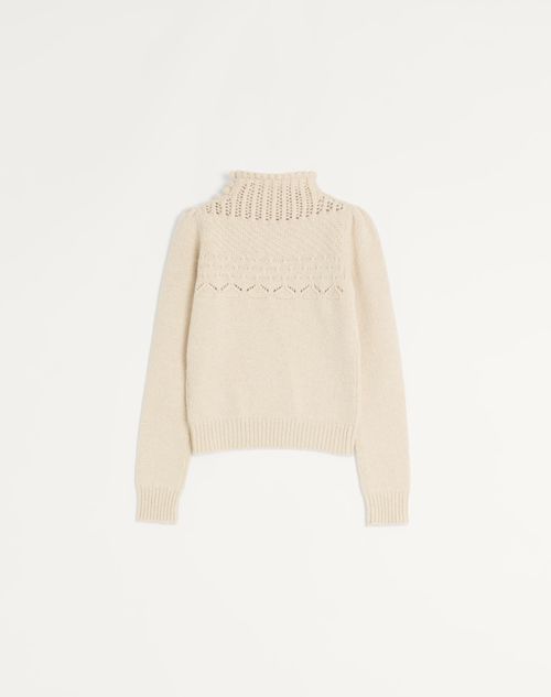 Valentino - Wool Cashmere Jumper - Birch - Woman - Knitwear