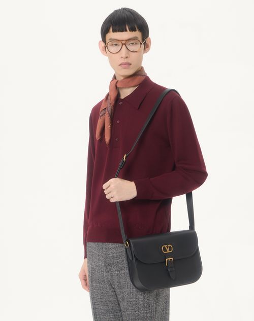 Valentino - Valentino Wool Polo With Vlogo Embroidery - Maroon - Man - Shelf - Mrtw - Wardrobre (daily Forms)
