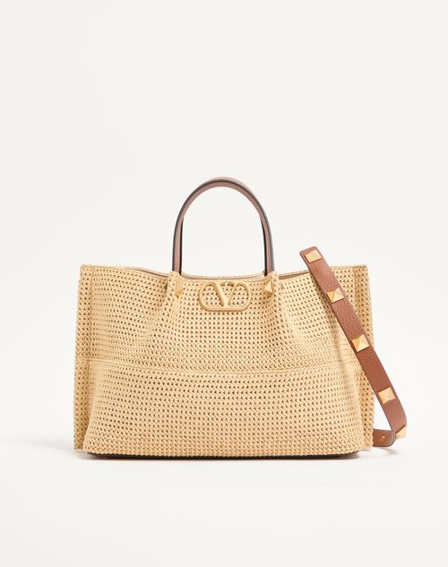 Valentino Garavani - Medium Straw Summer Tote - Natural - Woman - Totes