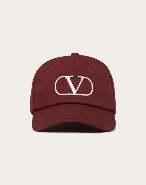 Valentino Garavani - Vlogo Signature Baseball Cap - Maroon/ivory - Man - New Arrivals