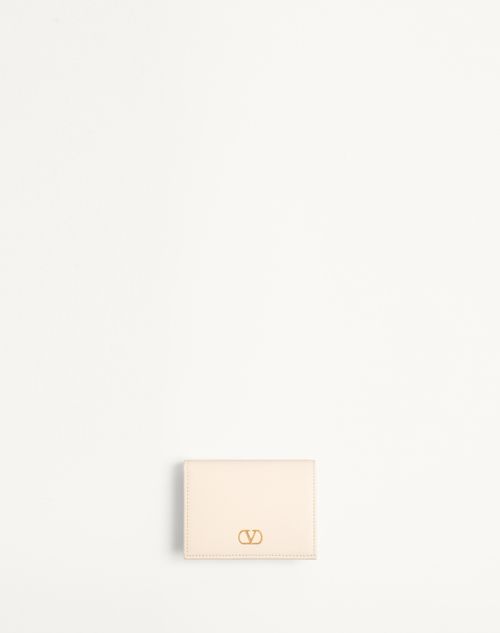 Valentino Garavani - Vlogo Signature Grainy Calfskin Wallet - Light Ivory - Woman - Wallets & Cardcases - Accessories