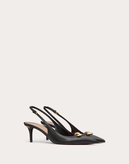 Valentino Garavani - The Bold Edition Vlogo Calfskin Slingback Pump 60mm - Black - Woman - Pumps