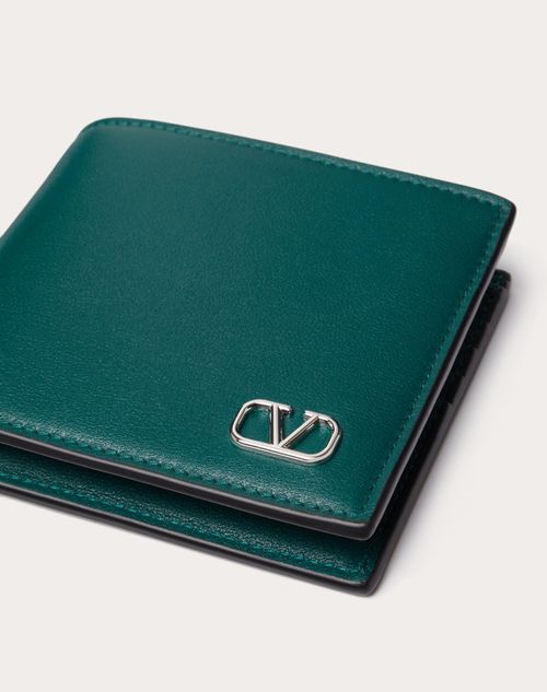Valentino Garavani - Vlogo Signature Wallet - College Green - Man - Wallets And Small Leather Goods
