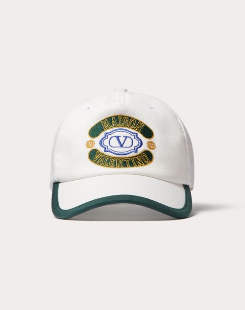 Valentino Garavani - Maison Valentino Baseball Cap - Light Ivory/multicolor - Man - Hats - M Accessories