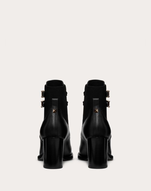 Valentino Garavani - Rockstud Calfskin Ankle Boot 70 Mm - Black - Woman - Boots