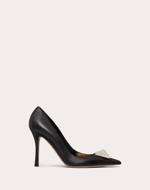 Valentino Garavani - Valentino Garavani One Stud Pump With Crystals 100mm - Black/crystal - Woman - Woman Sale