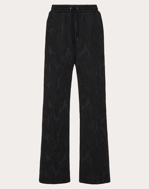 Valentino - Acetate Trousers With All-over Camounoir Pattern - Black - Man - Trousers And Shorts