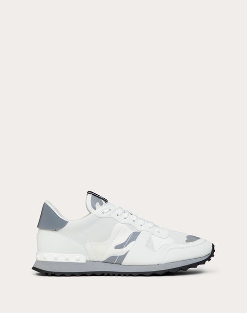 Camouflage Rockrunner Sneaker for Man in White/multicolor | Valentino SG