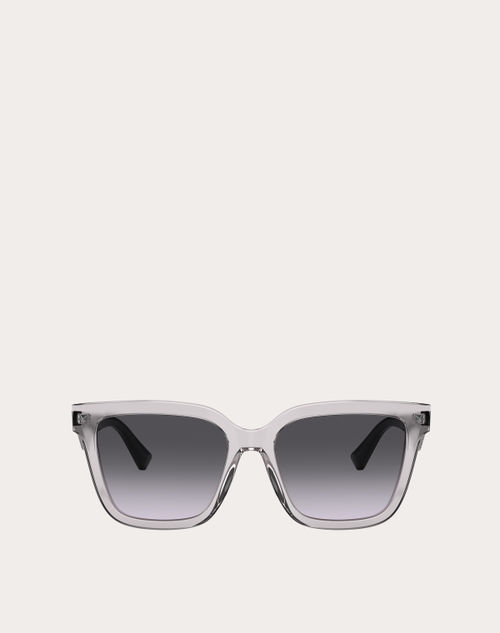 Valentino - Squared Acetate Frame Vltn - Gray/gradient Gray - Eyewear
