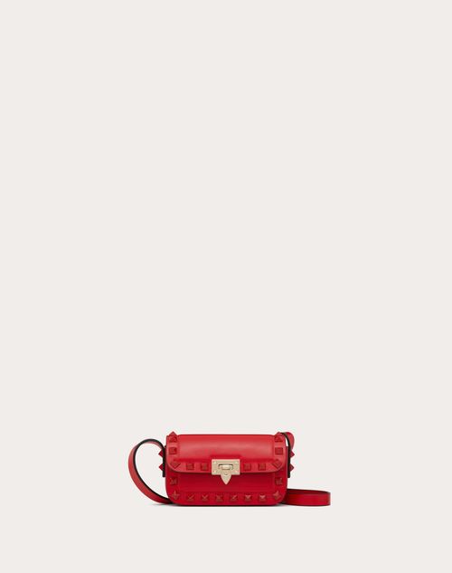 Valentino Garavani - Rockstud23 Smooth Calfskin Micro Shoulder Bag - Rouge Pur - Woman - Mini Bags