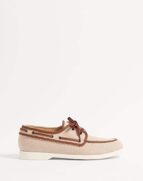 Valentino Garavani - Palm Avenue Canvas And Nappa Boat Shoe - Multicolour/tobacco - Man - Sandals