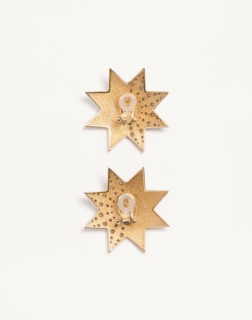 Valentino Garavani - Pas Plus Earrings In Metal, Enamel And Swarovski® Crystals - Gold/crystal - Woman - Fashion Jewelry