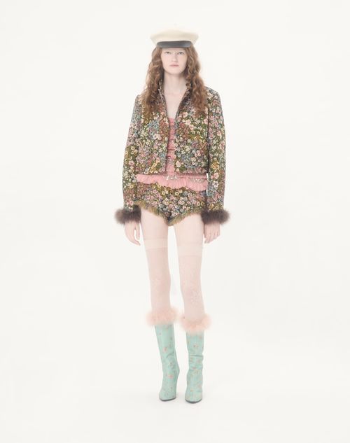 Valentino - Apres L'hiver Gobelin Shorts Fiorellini - Black/multicolour - Woman - Trousers And Shorts