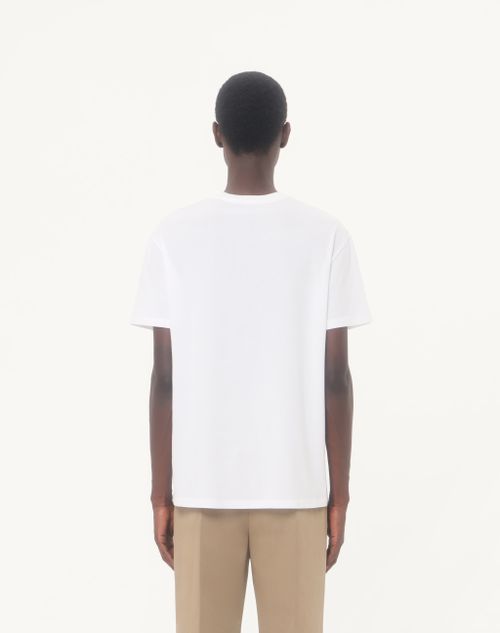 Valentino - Valentino Cotton Jersey T-shirt With Vlogo Signature Label - White - Man - T-shirts And Sweatshirts