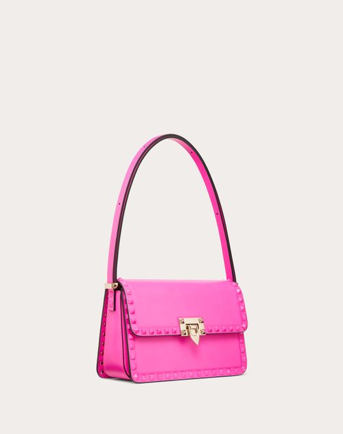 Small Rockstud23 Smooth Calfskin Shoulder Bag for Woman in Pink Pp