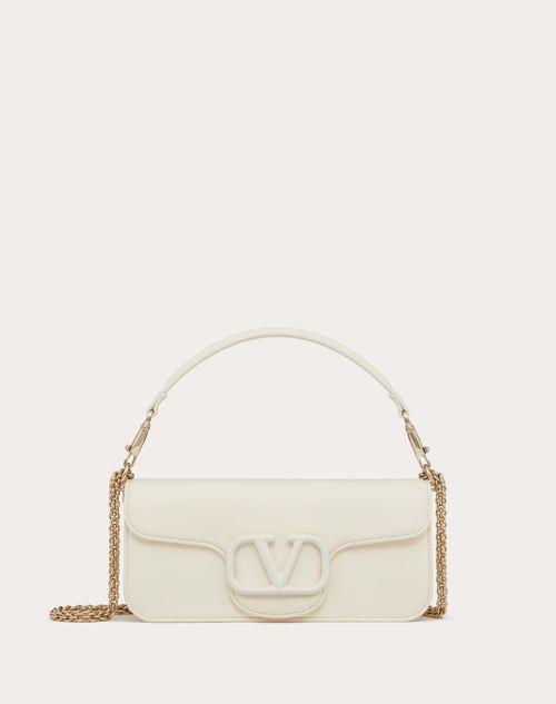 Valentino Garavani - Locò Calfskin Shoulder Bag - Ivory - Woman - Shoulder Bags