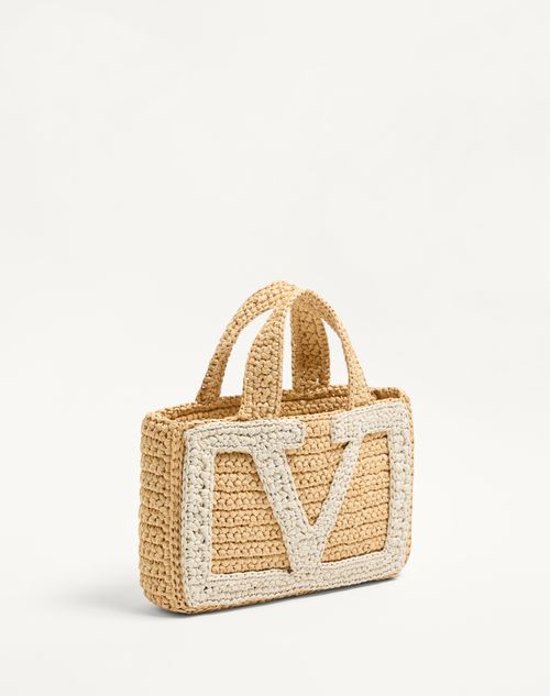 Valentino Garavani - Petit Cabas Valentino Garavani Viva Superstar En Raphia - Naturel/beurre - Femme - Valentino Garavani Viva Superstar