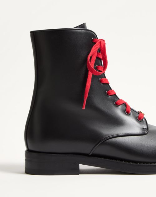 VALENTINO ヴァレンティノ カーフスキン コンバットブーツ VALENTINO】 ロックスタッズ カーフスキン コンバット ブーツ