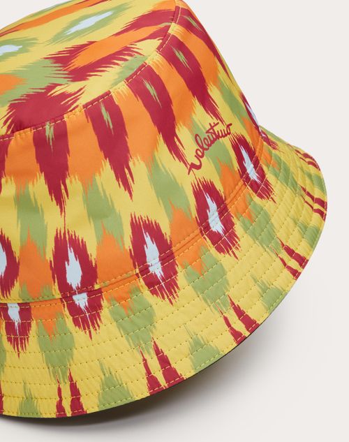 Valentino Garavani - Round Rain Print Nylon Bucket Hat - Orange/multicolor - Man - Hats
