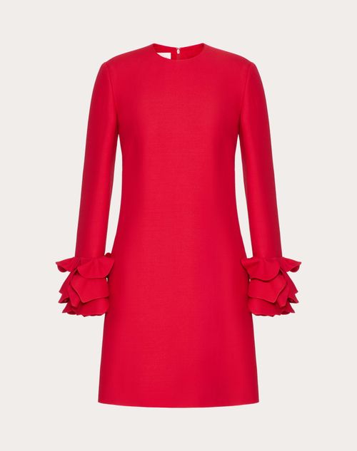 Valentino - Robe Courte Brodée En Crêpe Couture - Rouge - Femme - Robes