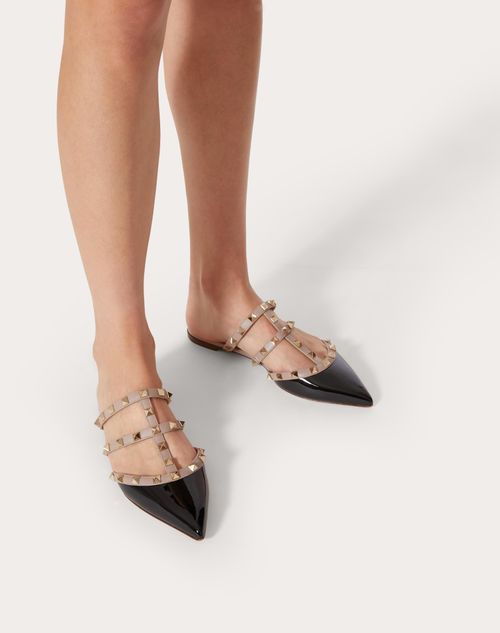 Rockstud leather mules on sale