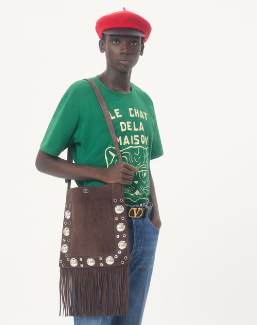 Valentino - Cotton T-shirt With Le Chat De La Maison Print - Green - Man - T-shirts And Sweatshirts