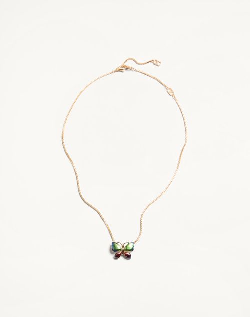 Valentino Garavani - Flutterby Necklace In Metal And Enamel - Gold/multicolour - Woman - Jewellery