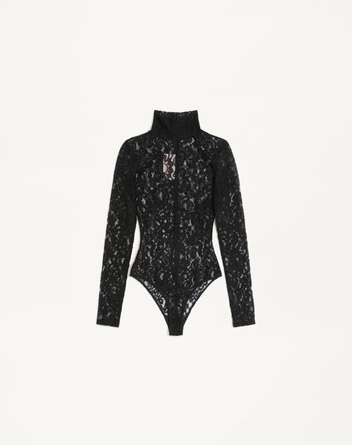 Valentino - Rebrodé Lace Body - Black - Woman - Shirts And Tops