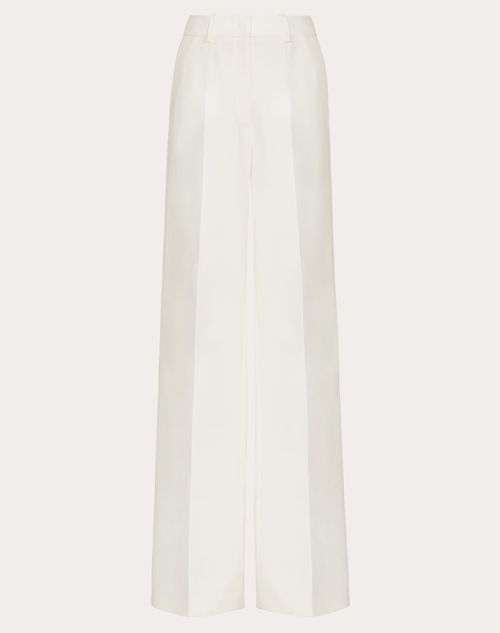 Valentino - Pantalón De Crepe Couture - Marfil - Mujer - Pantalones Largos Y Cortos